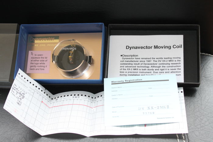 Dynavector XX2 mk2 box, warranty card