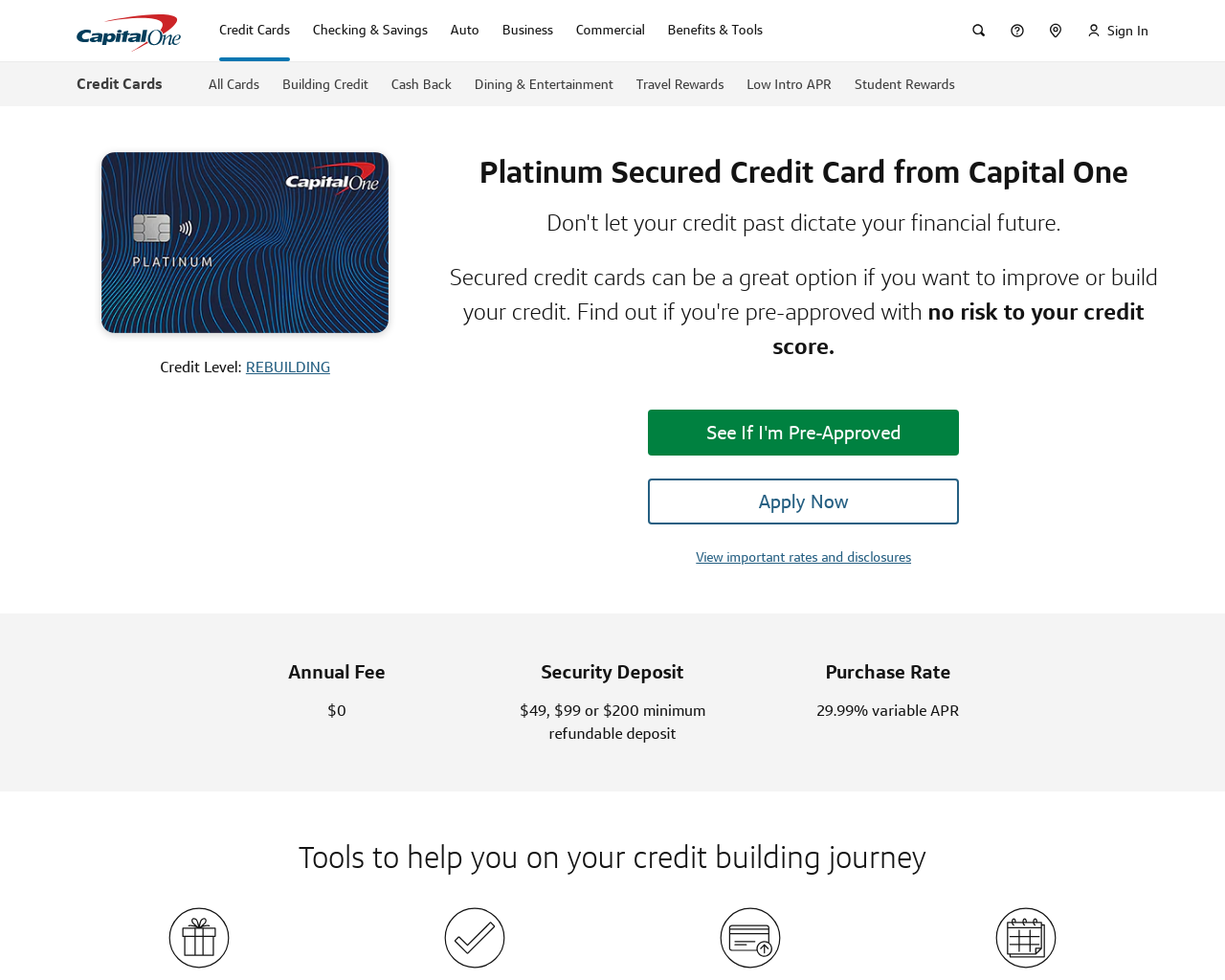 Capital One Platinum Secured Credit Card logo