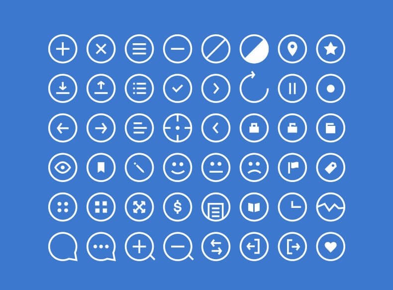 Rounded Icons - круглые иконки для Фотошоп в PSD