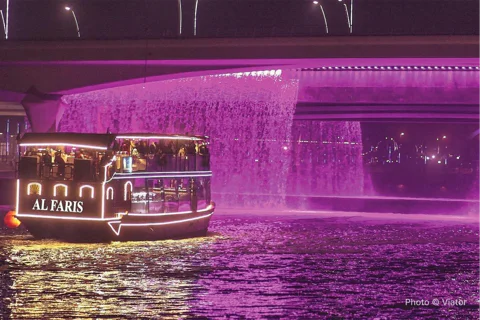 Dubai Water Canal Boatride & La Perle Acrobatic Show w/ Dinner