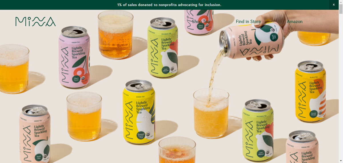 Screenshot of Minna, from the startup websites collection.