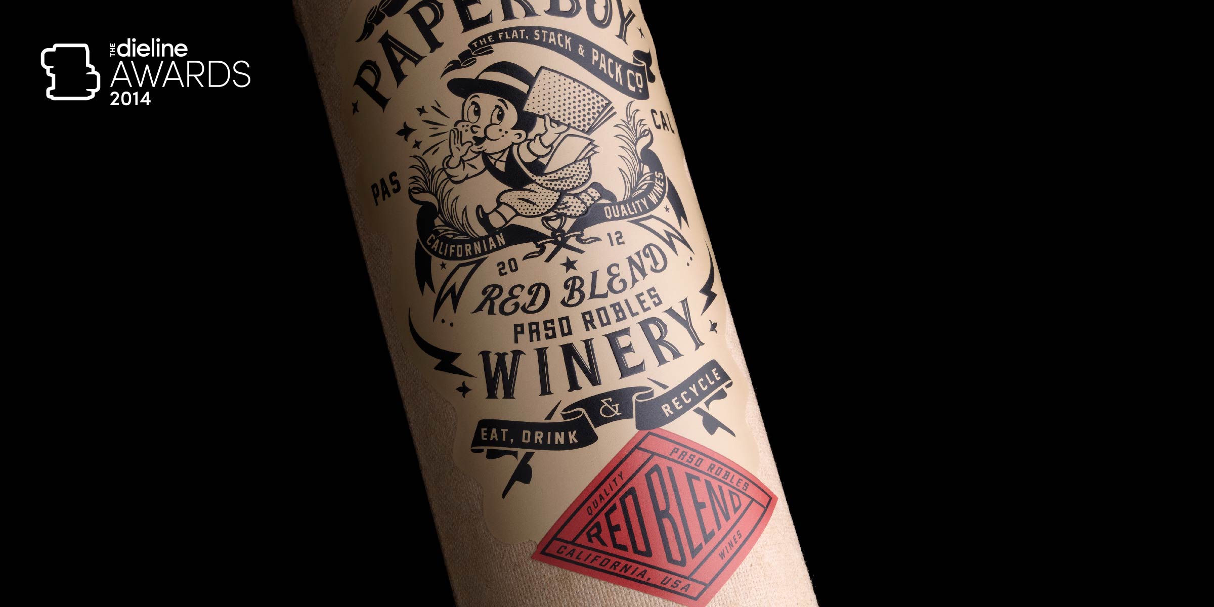 The Dieline Awards 2014: Wine & Champagne, 1st Place – Paperboy Wine