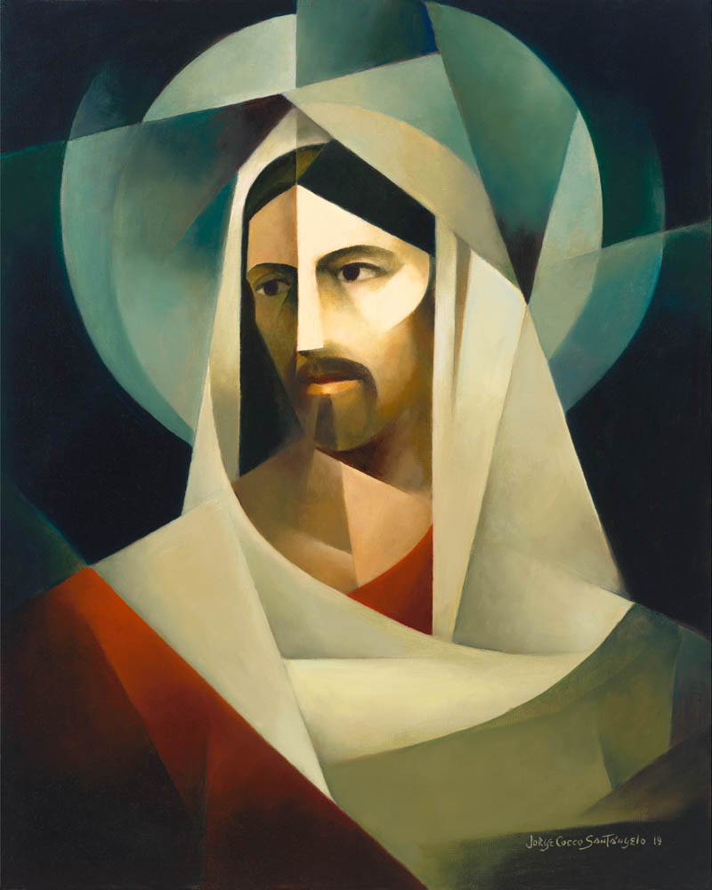 Geometric portrait of Jesus Christ.