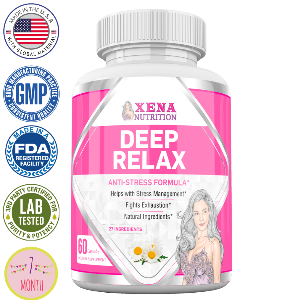 Deep relax Xena nutrition natural product supplement for women relaxing calming blend anti stress product