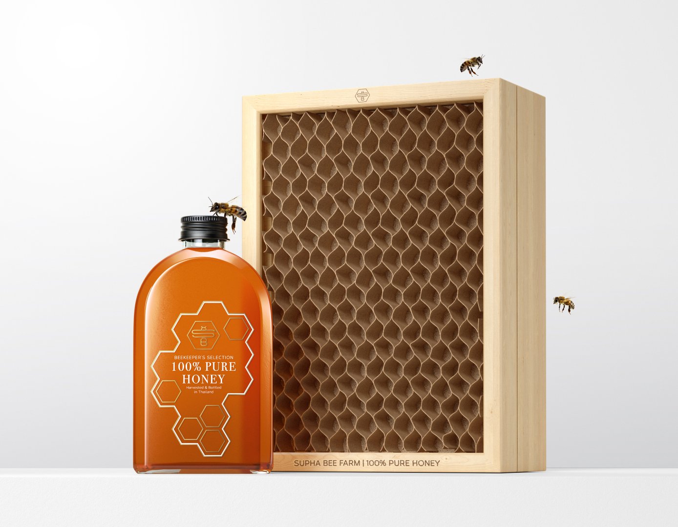 Supha Bee Farm Honey Brings To Life The Honeycomb Bee Process Right Into The Packaging