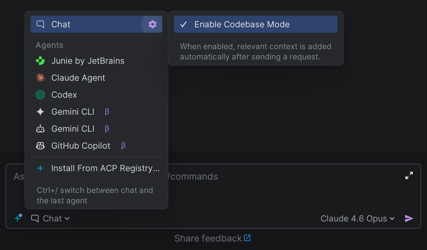 Enabling codebase mode