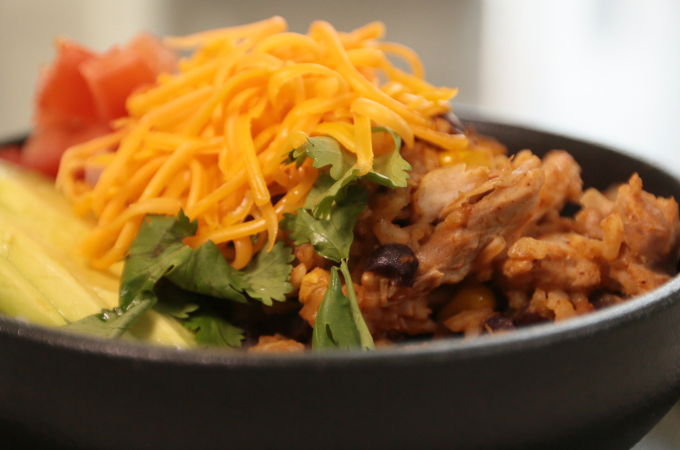 Pressure Cooker Chicken Burrito Bowl