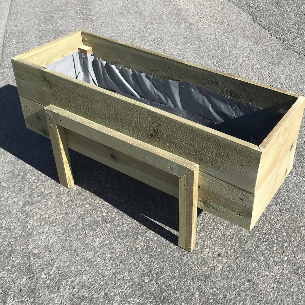 Blomsterkasse til utendørsbruk, håndlaget (ca. 150x45cm)