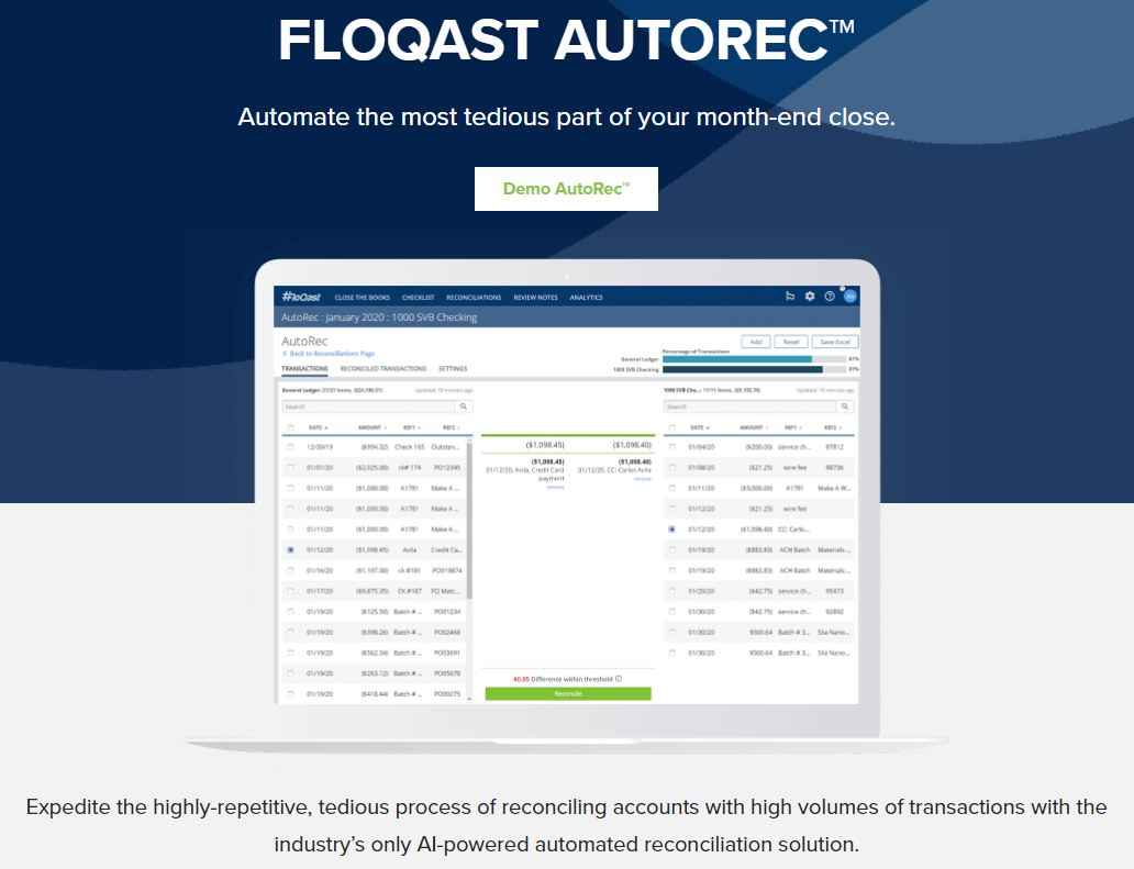 FloQast product / service