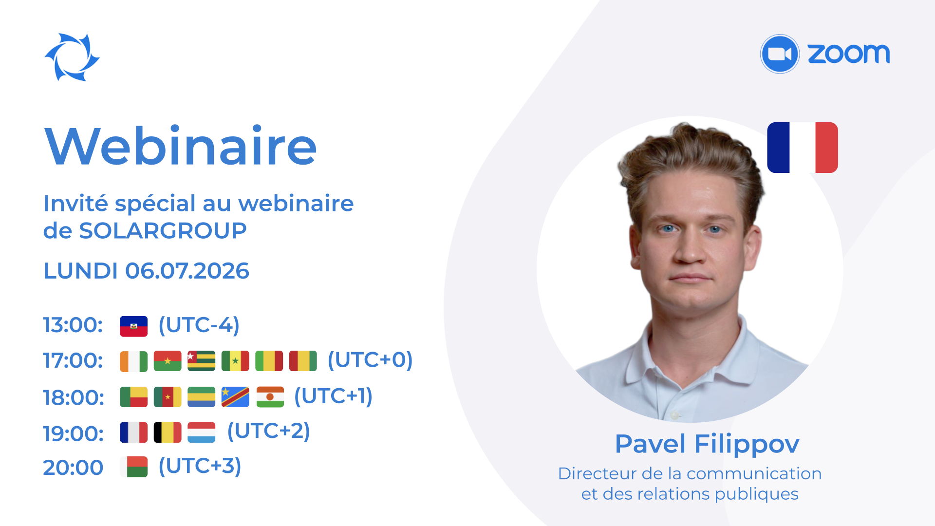 France. Invité spécial au webinaire de SOLARGROUP