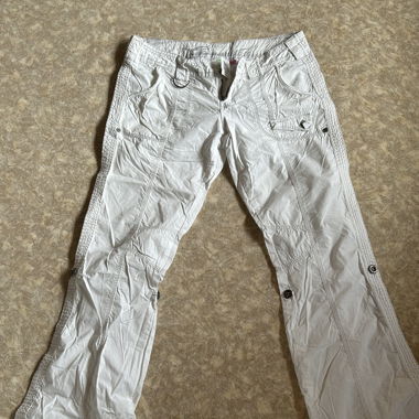 Y2K White Cargo Pants