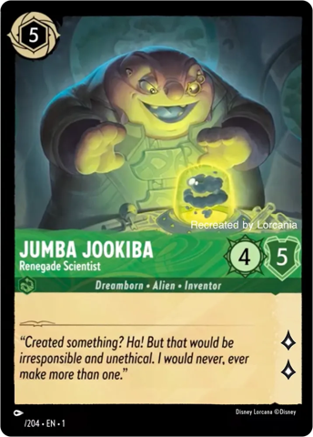 Jumba Jookiba card from Disney's Lorcana Trading Card Game.
