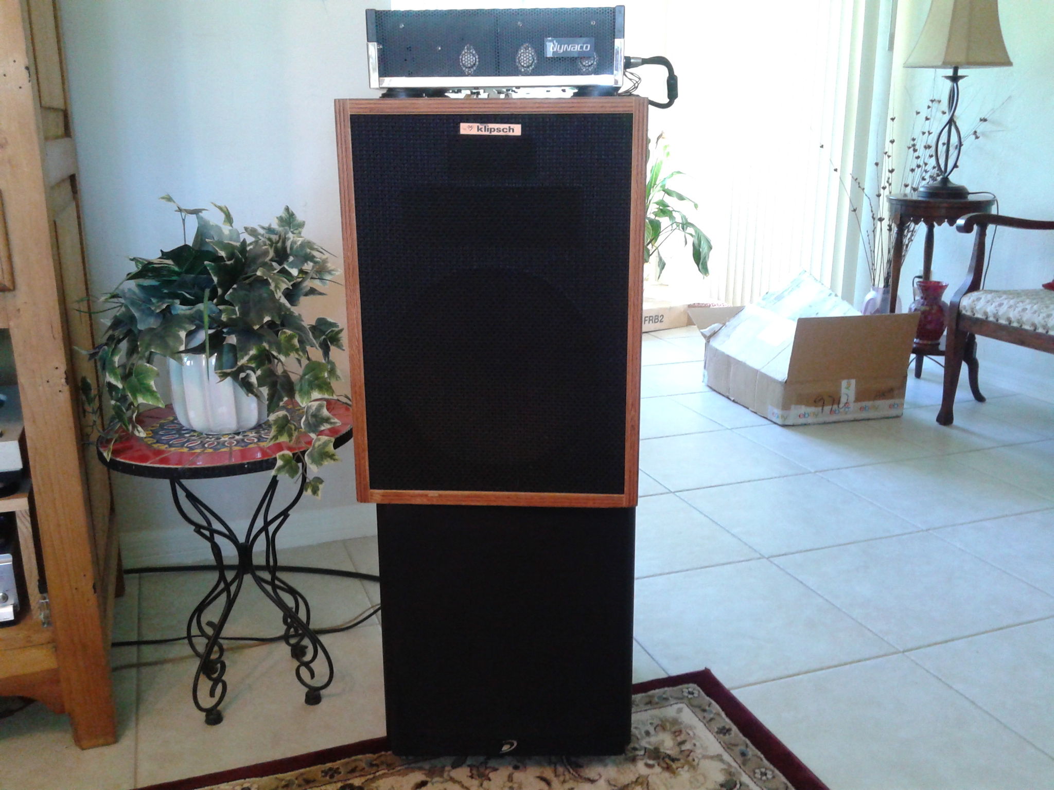 The speaker, amp, sub stack