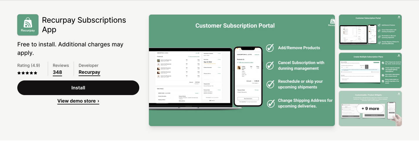 recurpay subscriptions app