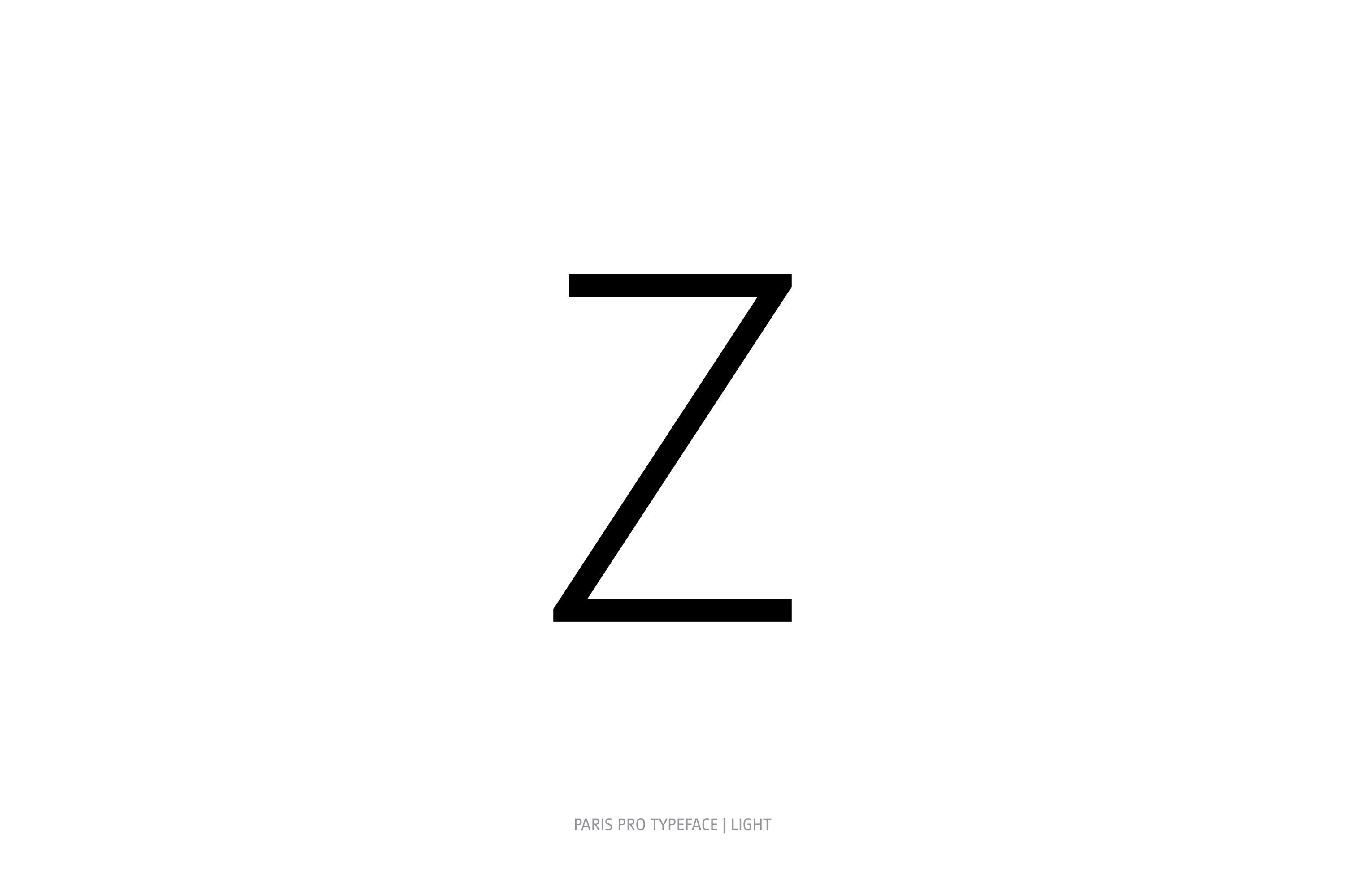 Paris Pro Typeface Light Style Z