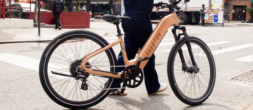 step-though Aventon electric bike