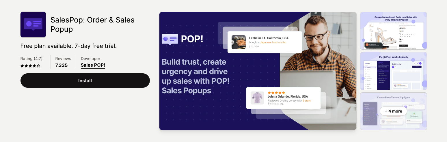 Salespop Shopify Social Proof Apps