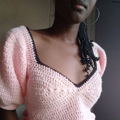 Bralette top met pofmouwen