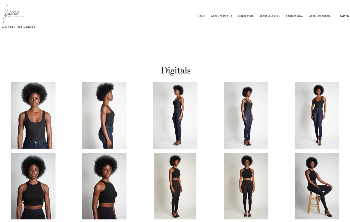 Screenshot of Lola Chél, from the model websites collection.