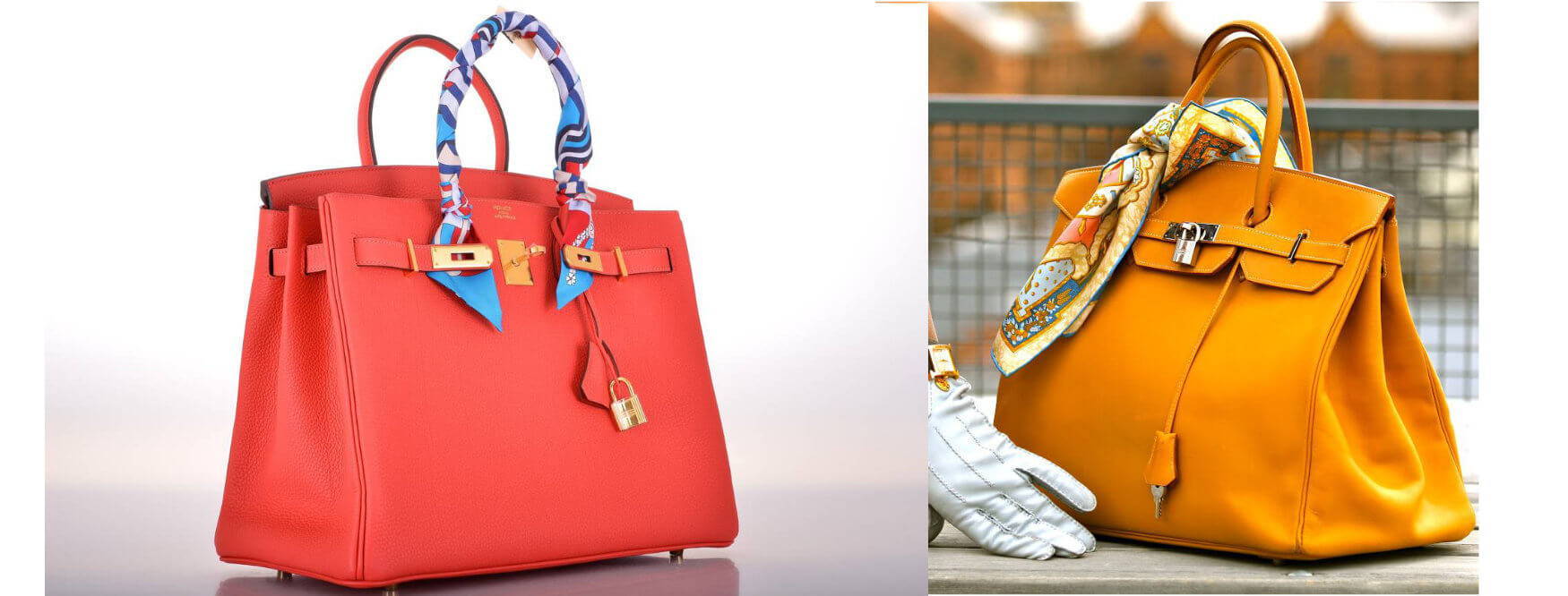 Two Hermes Birkin Bags with Twillies