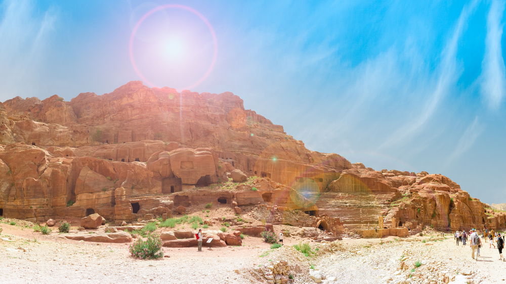 Travelers in Petra