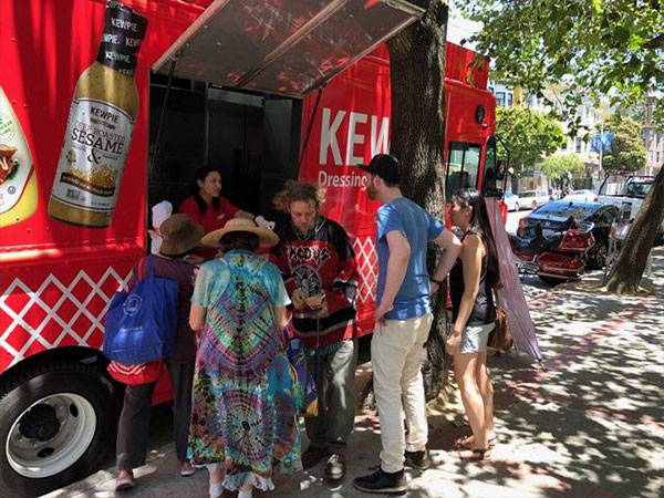 Crowd forms at the Kewpie food truck