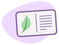 natural recipes icon with a green leaf