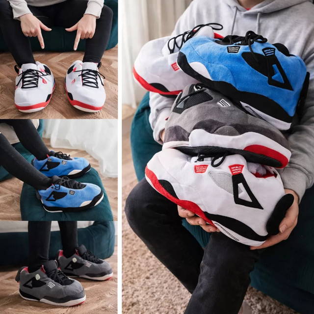 Plush Sneaker Slippers blend the look of popular athletic shoes with the comfort of the cozy house slipper