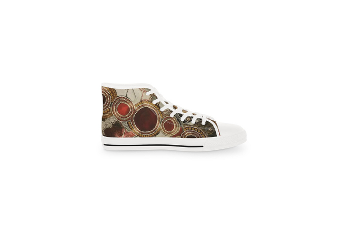 Ornate Vintage Mandala Men's High Top Sneakers | Boho Floral Pattern - Image 3