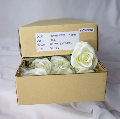 White Velveteen Rose Bloom - Realistic Artificial Flowers