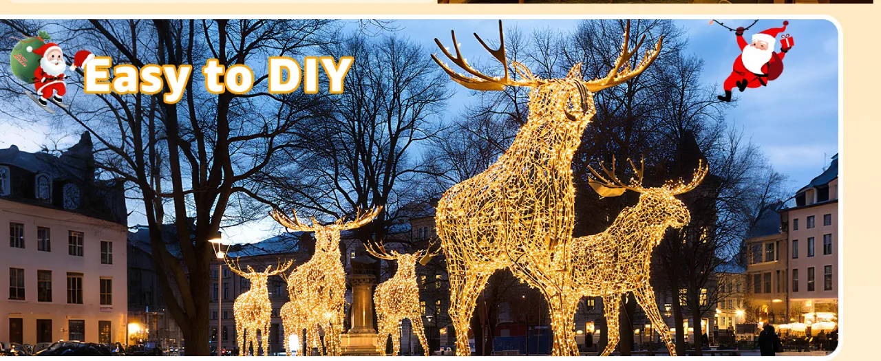 Features of Ollny's 800 leds clear cable cool white string lights - desktop size