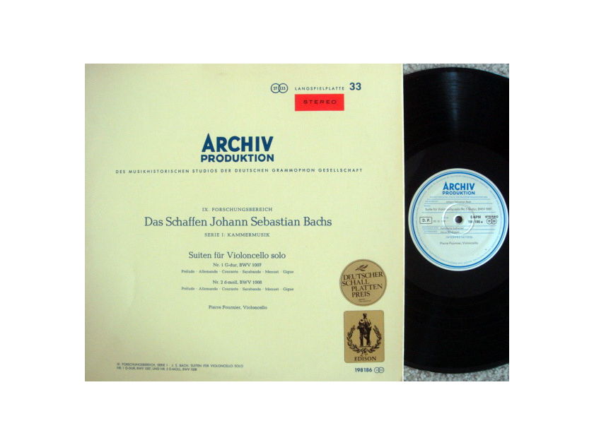 1st Press Archiv / FOURNIER, - Bach Suites for Cello Solo No.1 & 2, MINT!
