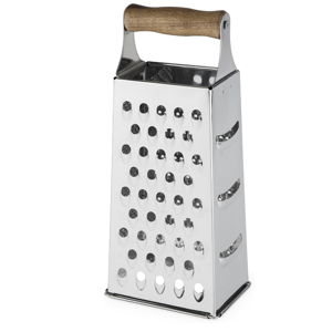 Twine Stainless Steel Grater, Box Cheese Grater, Cheese Grater with Handle, Parmesan Cheese Grater, Box Grater Lemon Zester Grater Kitchen Accessories