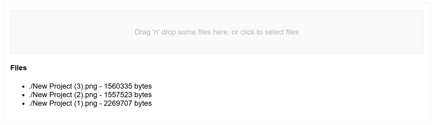 react-dropzone default UI