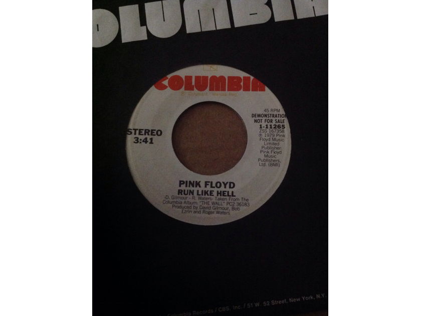 Pink Floyd - Run Like Hell Columbia Records Promo 45 Single  Vinyl NM