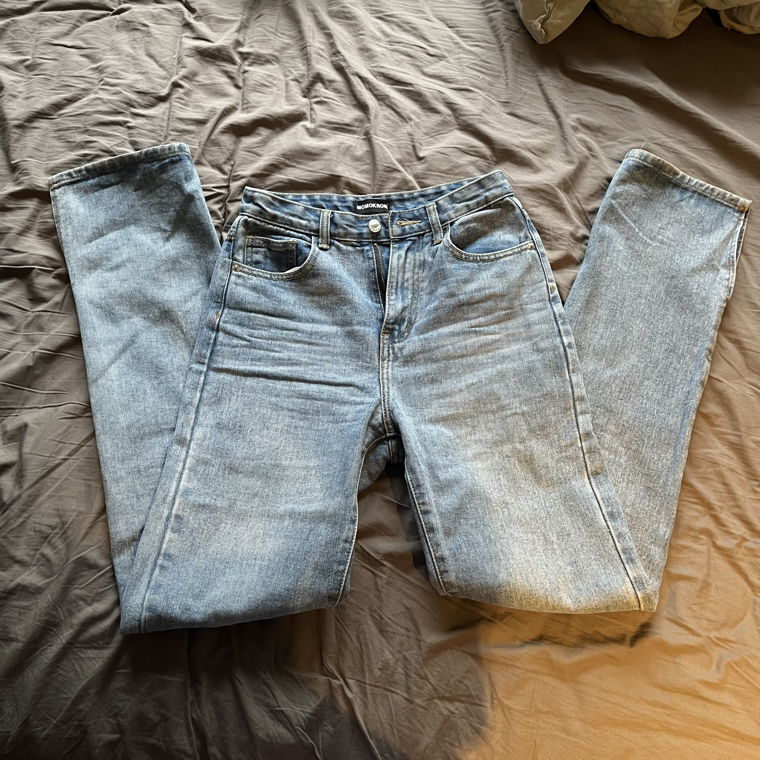 straight leg split jeans