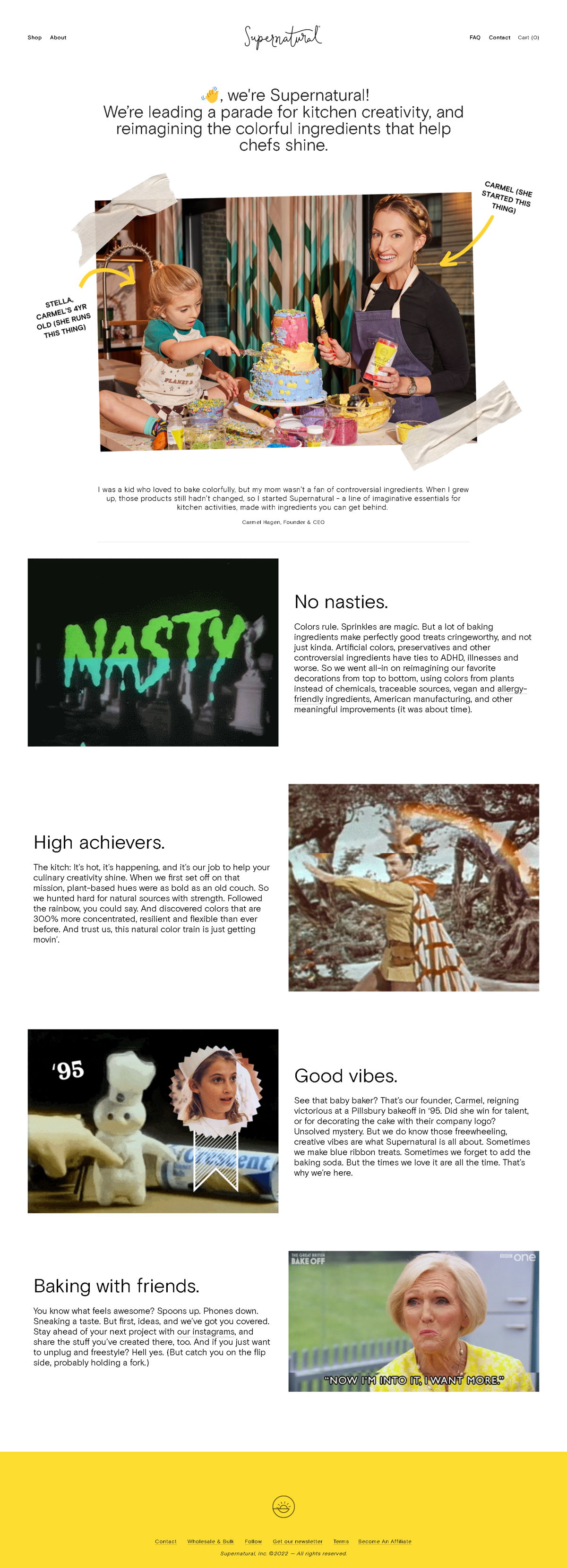 Screenshot of Supernatural , from the about us page examples collection.