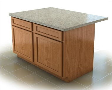 ISLAND B: 48″ ISLAND WITH 1″ OVERHANG ON FRONT AND 11″ SIDE OVERHANG ISLAND B: 48″ ISLAND WITH 1″ OVERHANG ON FRONT AND 11″ SIDE OVERHANG