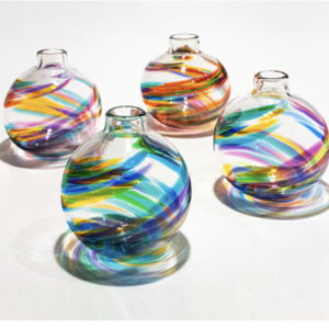 Little River HotGlass Blown Helix Mini Vases