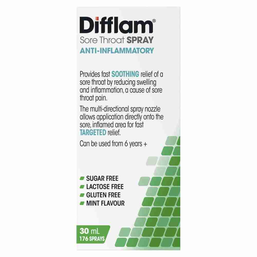 Difflam Sore Throat Spray 176 Sprays 30mL - Fresh Mint Anti-Inflammatory - Image 5