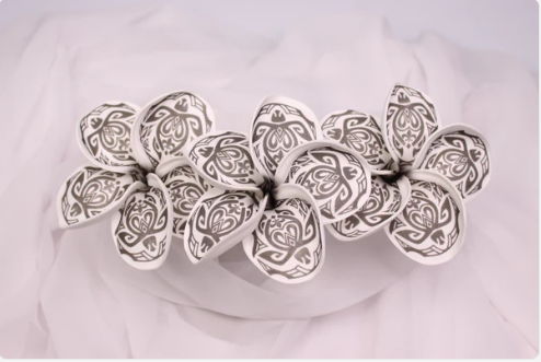 Black & White Turtle Frangipani Real Touch (6 Pack) - Realistic Artifical Flowers - Image 3