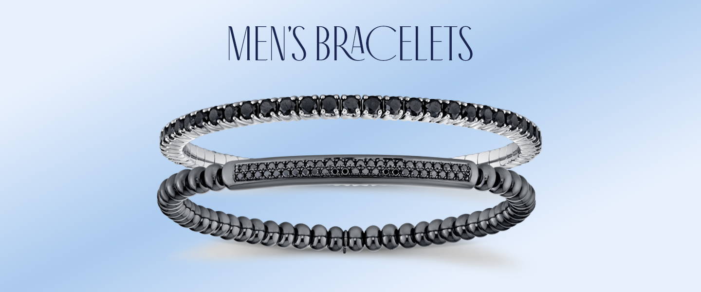 Mens bracelets with black diamonds