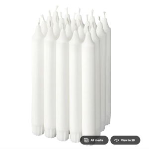Unscented chandelier candle, white
