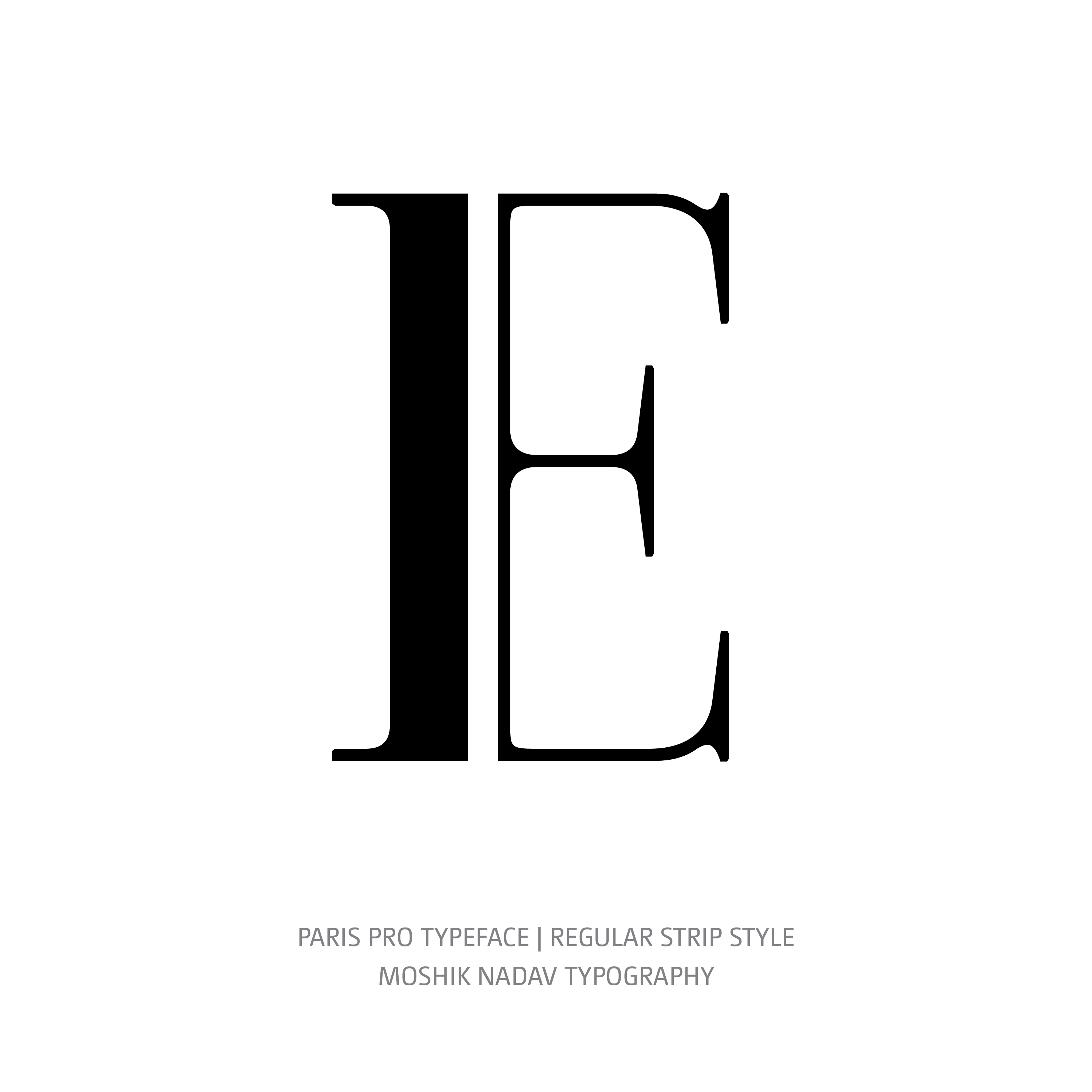 Paris Pro Typeface Regular Strip E