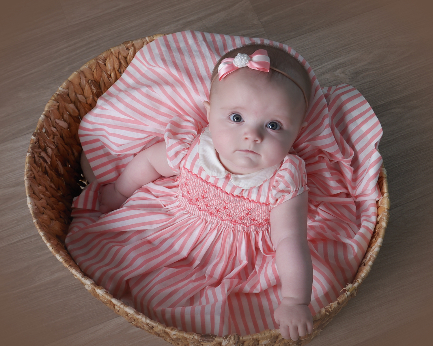 Baby girl vintage smocked dress