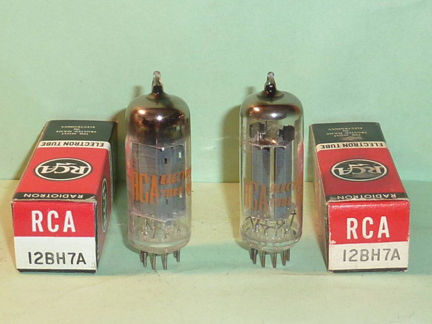 RCA 12BH7A 12BH7 Tubes, Matched Pair, NOS, NIB, Tested