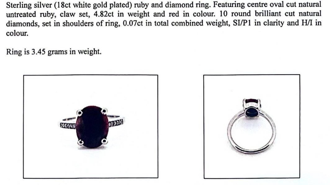 Natural Ruby & Diamond Ring (4.82ct)