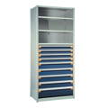 Rousseau Shelving with Drawers Blue and Grey