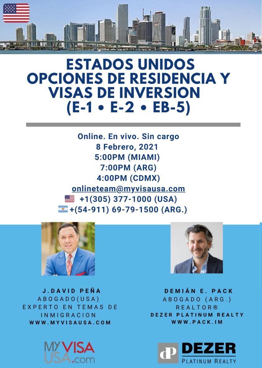 featured image for story, WEBINAR: VISAS DE INVERSION EN ESTADOS UNIDOS (E1 • E2 • EB5)
