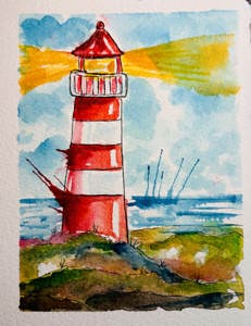 Fyrtårn kunsttrykk A4